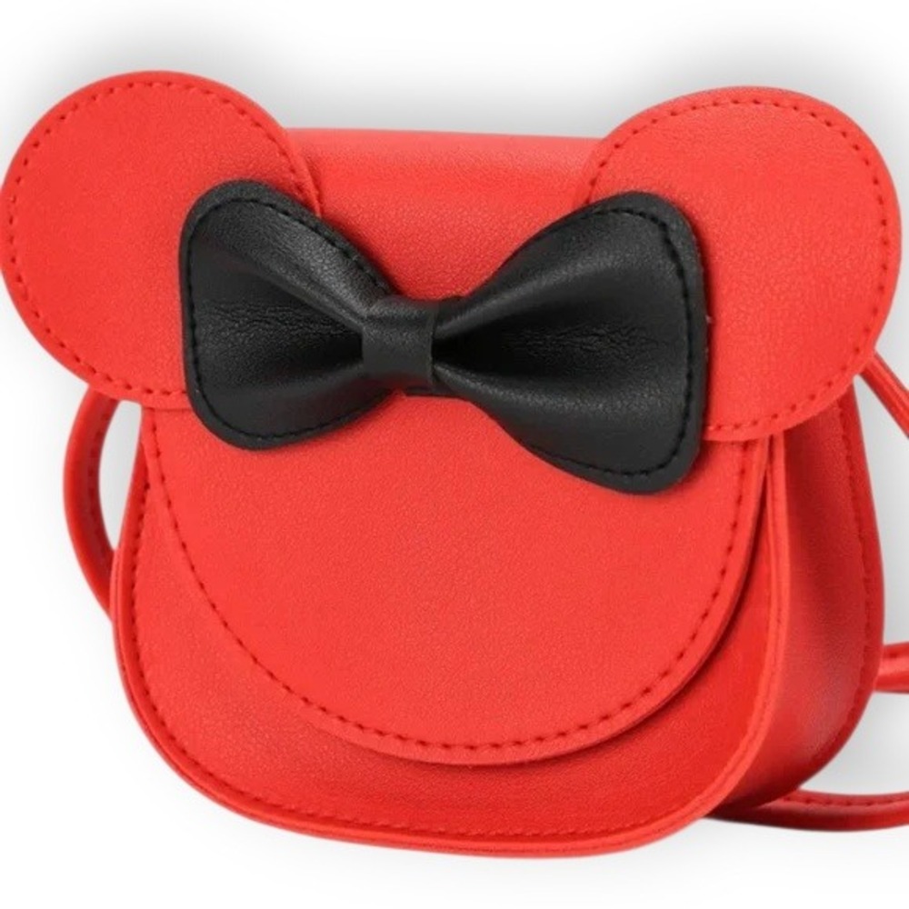 Minnie Mouse Ear Crossbody Bag Girls Small Red Excellent Bow Detail